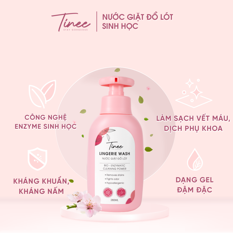5 Nguyên nhân vùng dẫn đến vùng kín bị ngứa và giải pháp 3 NƯớc giặt đồ lót Tinee màu hồng
