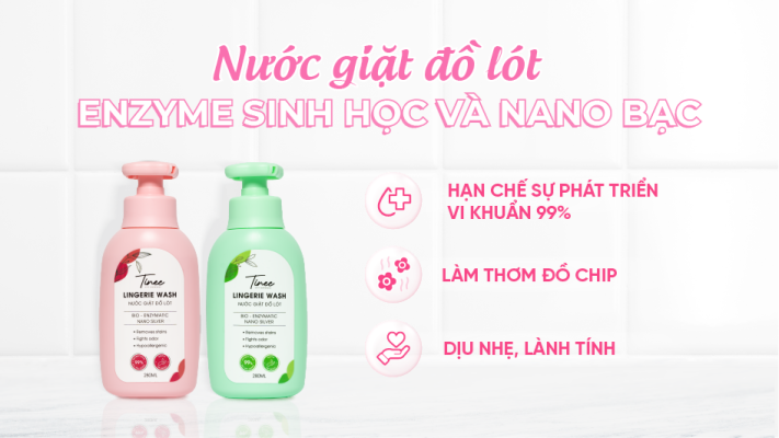 8 Mẹo bảo vệ và giặt đồ lót đúng cách mà bạn không thể bỏ lỡ 2 Nước giặt đồ lót sinh học Tinee an toàn lành tính