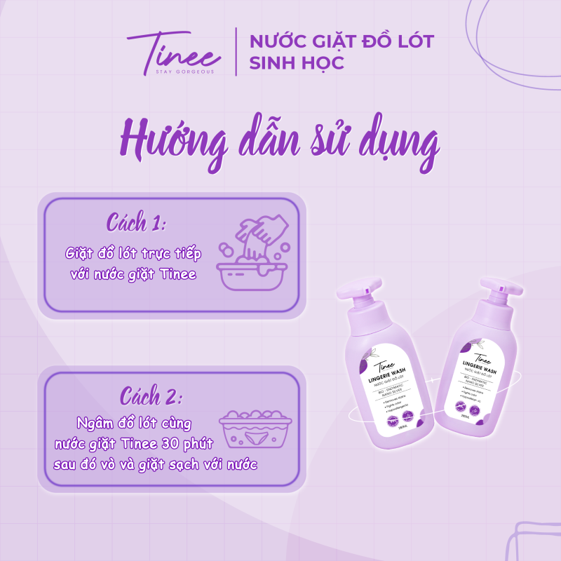 Review nước giặt đồ lót Tinee với bộ thành phần chuyên sâu dành riêng cho quần chip 5 Hướng dẫn sử dụng nước giặt đồ lót Tinee
